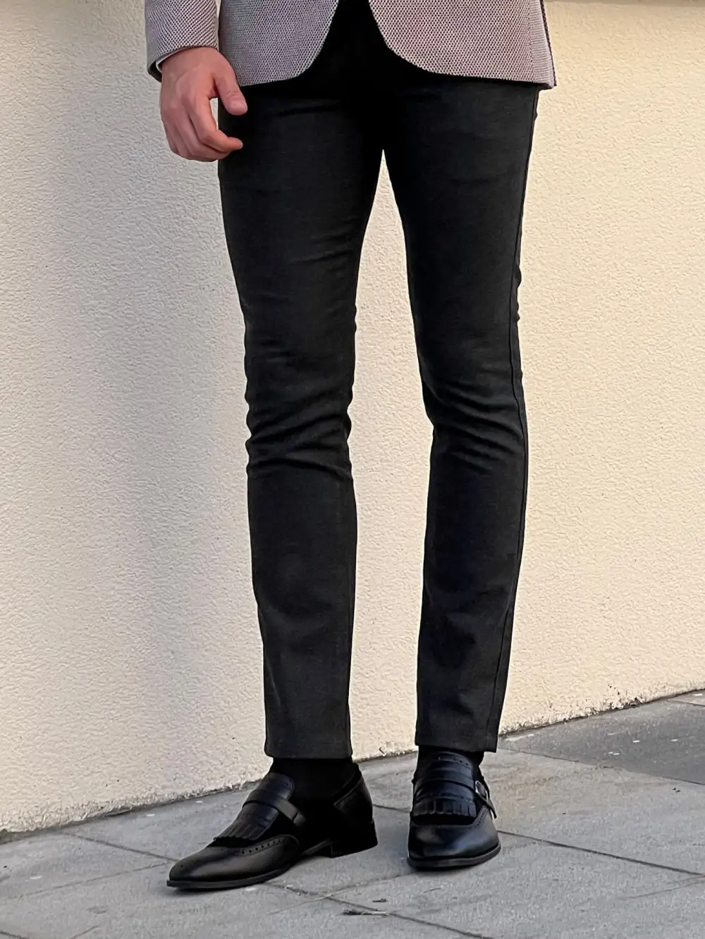 Structured Side Pocket Slim Fit Tailored Trousers