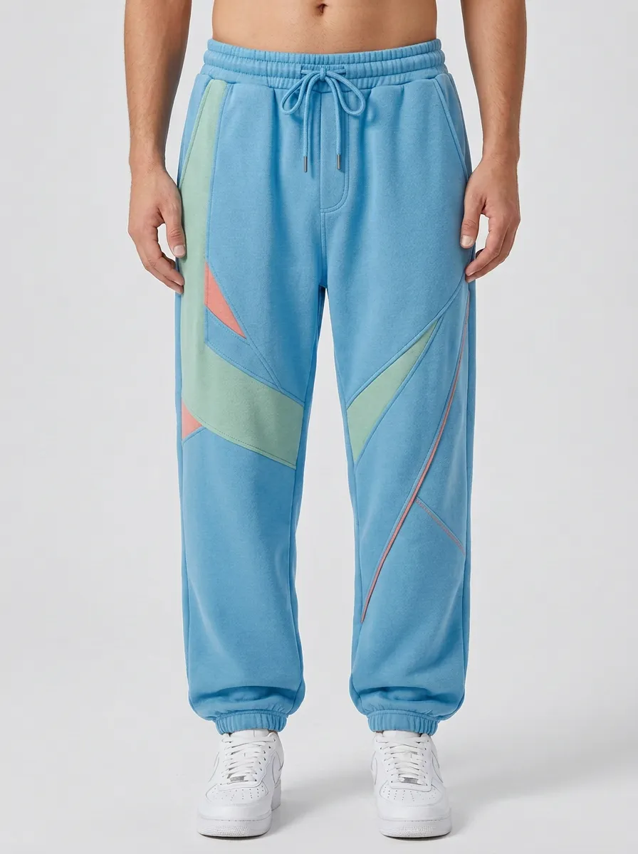 Unisex Geometric Block Print Sweatpants
