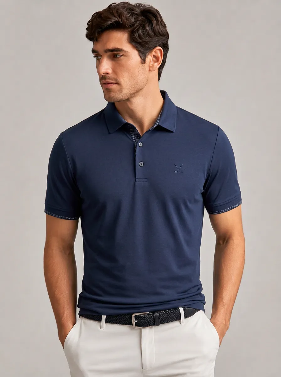 Men's Equestrian Lover Crossed Horse Whip Embroidered polo shirt