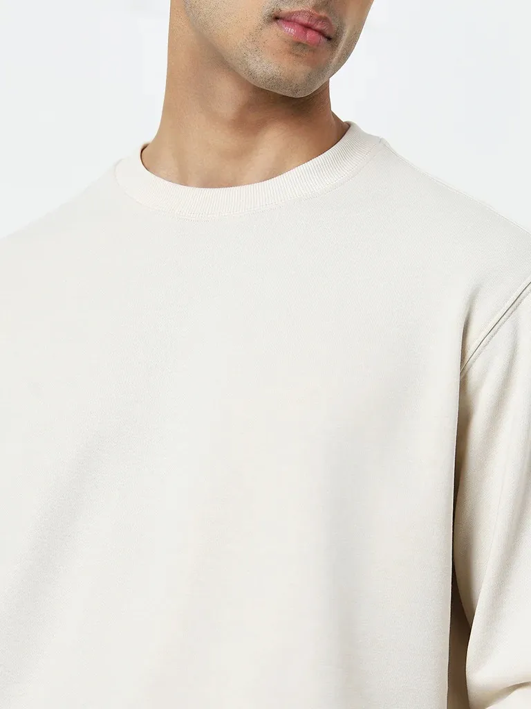 Casual Style  Solid Loose Cotton-Blend Sweatshirt