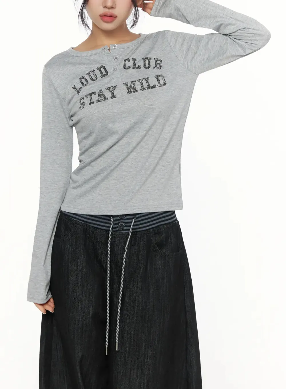 Graphic Henley Top