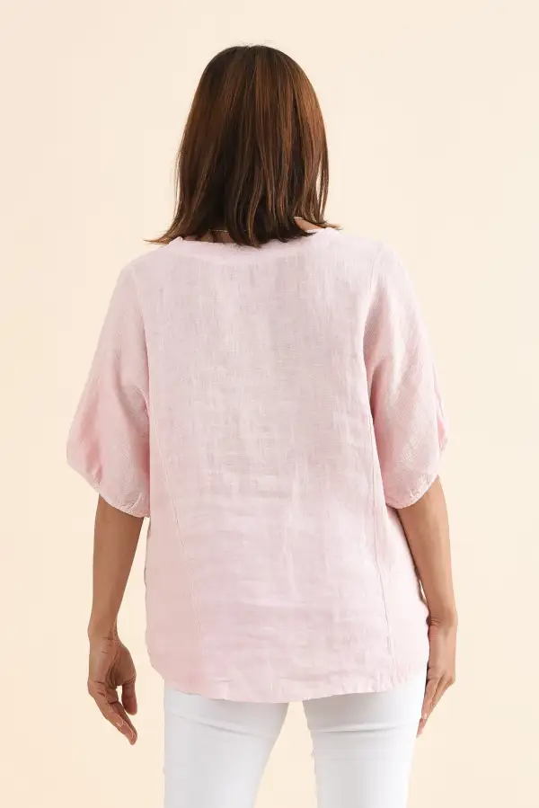 Linen Cotton Blend Lightweight Breathable Top