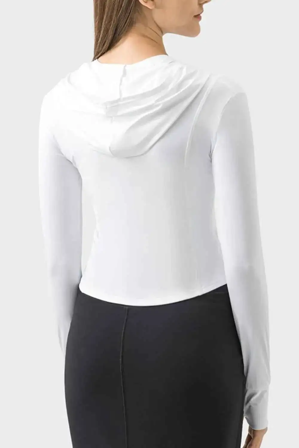 Pocketed Zip-Up Hooded Long Sleeve Active Outerwear