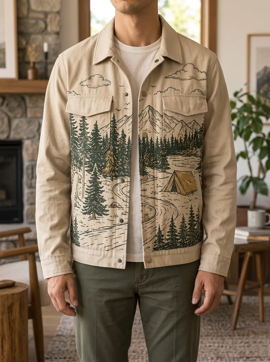 Men's Camping Nature Mountain Forest Rugged Street Jacket