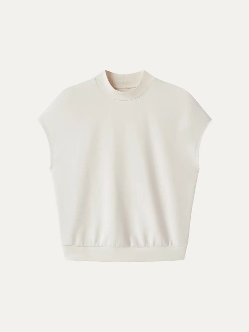 Modal Spacer Knit Mock Neck Cap Sleeve Top