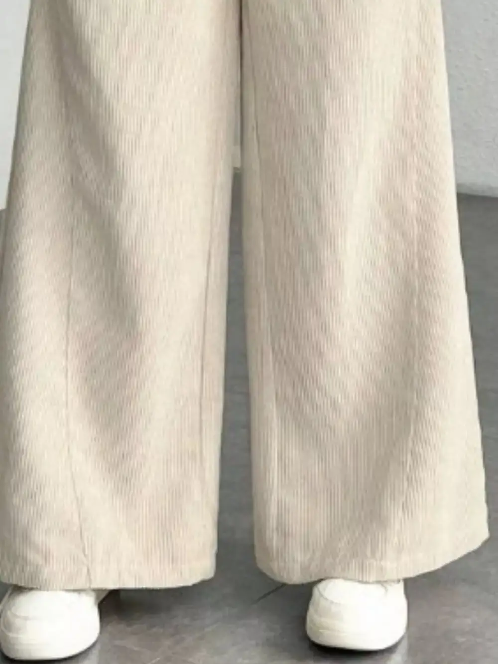 High Waist Corduroy Wide Leg Pants