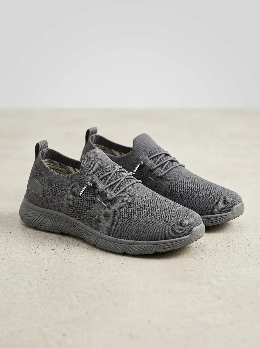 Practical Knit Knitted Profile Men's Stretch Canvas Shoes