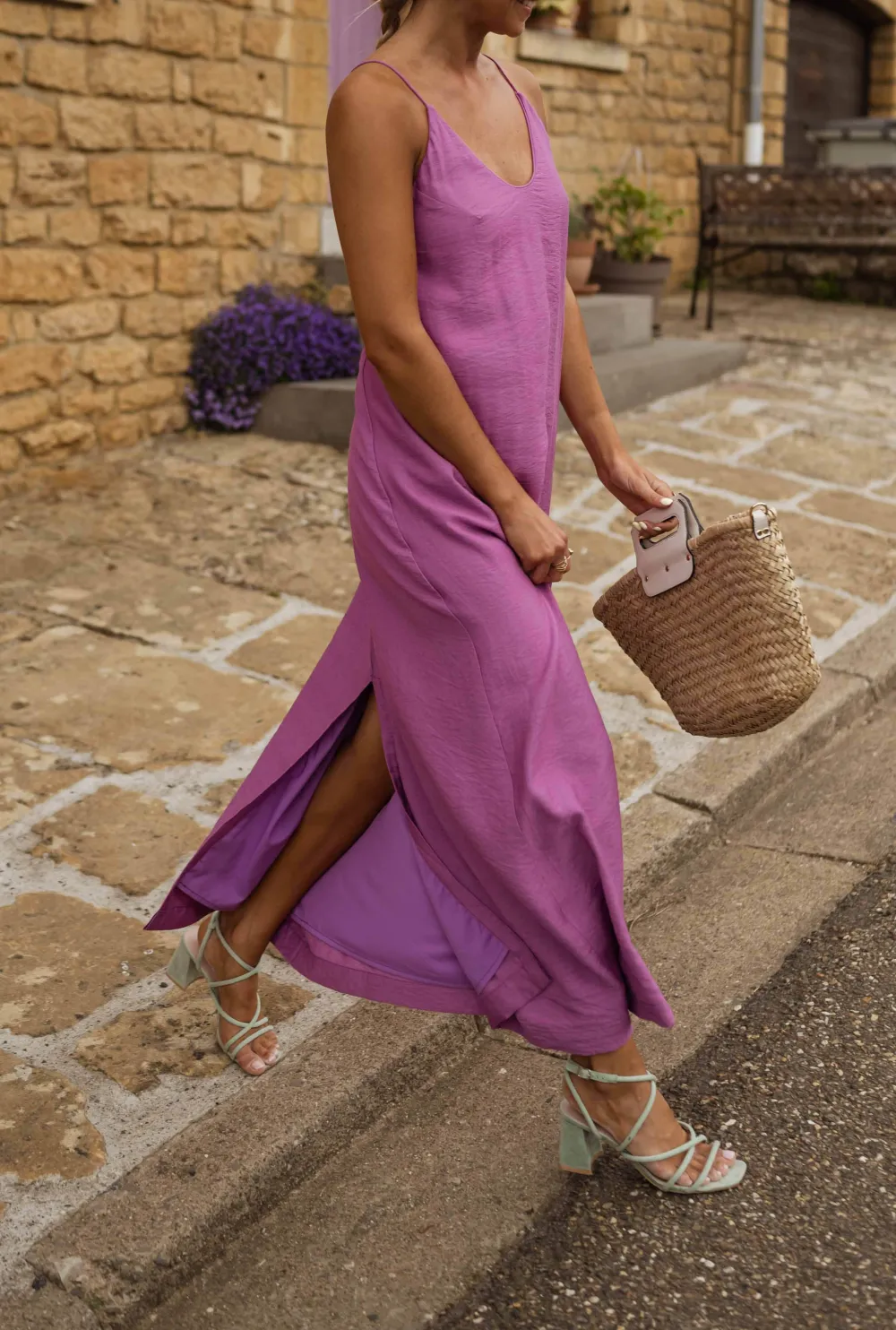 Beaded V Neck Maxi Dress