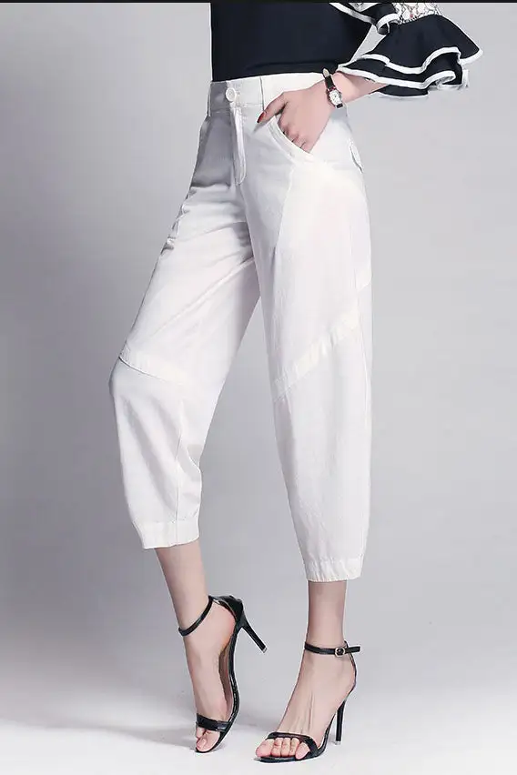 Classic Linen Wide Leg Pocketed Trousers