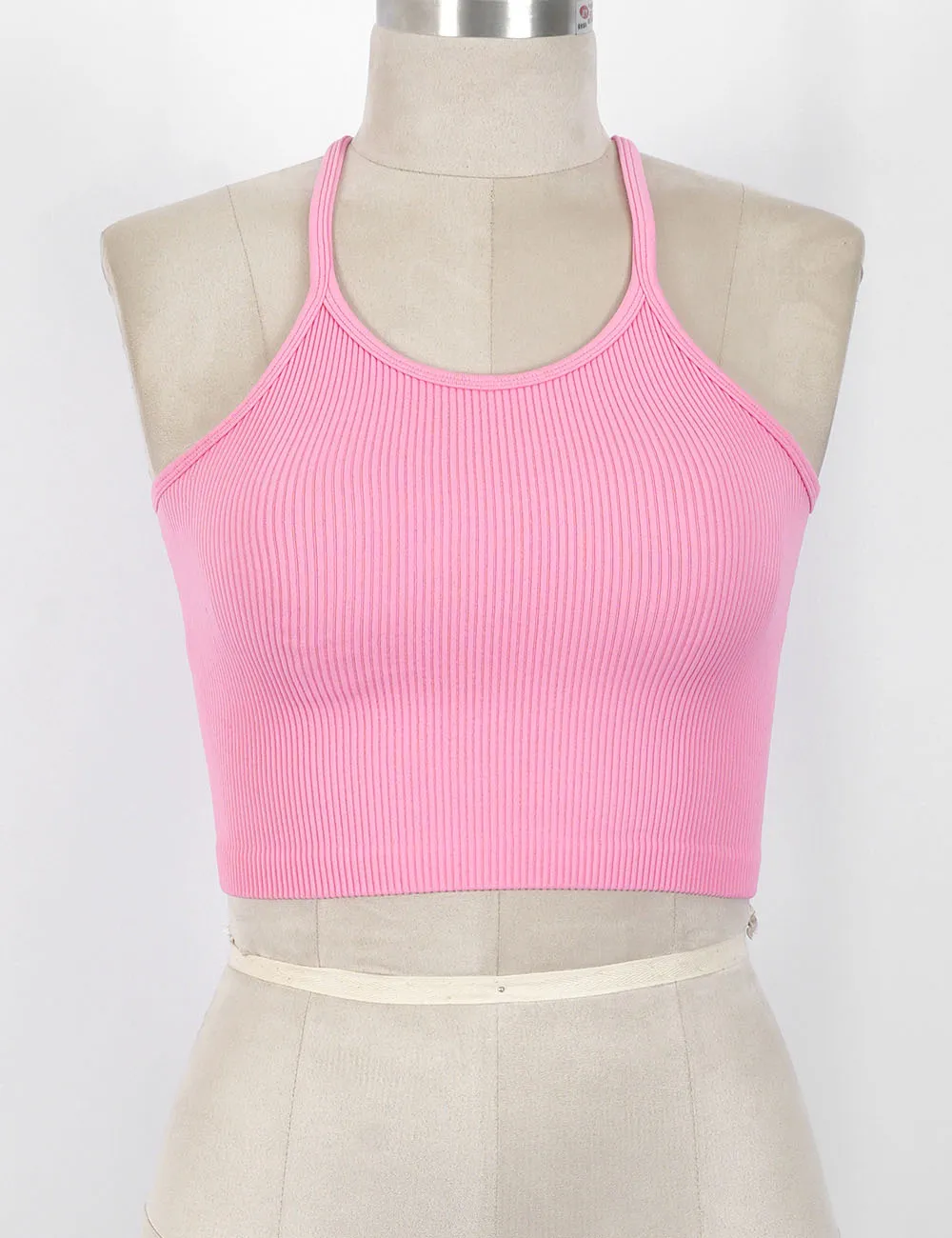 Casual Ribbed Scoop Neck Sleeveless Crop Cami Top