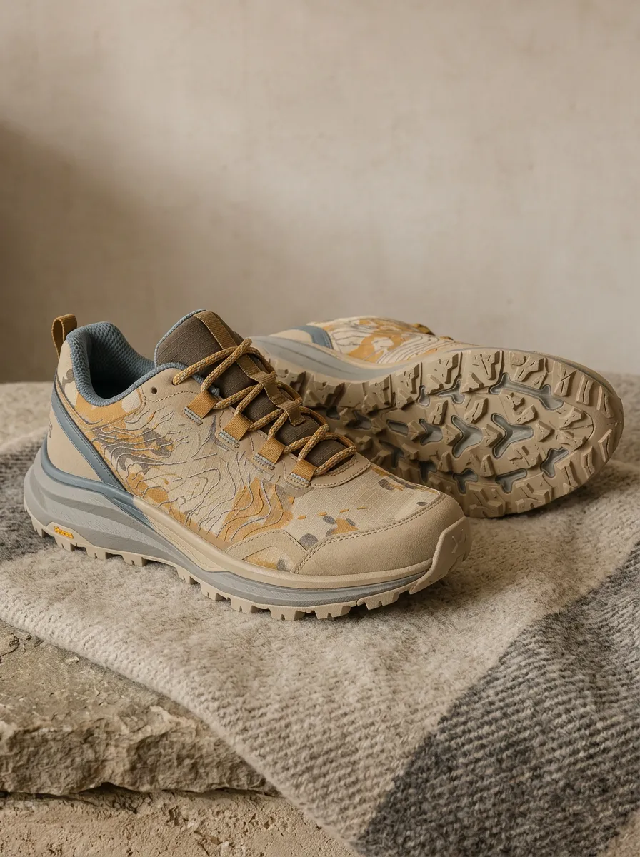 Women's Stride Outdoor Hiking Topographic Camo Printed Sneakers