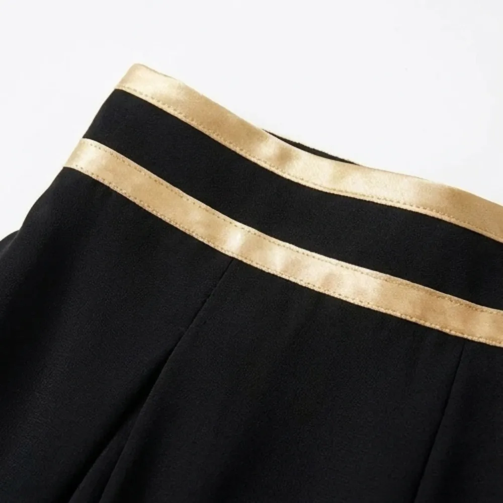 Relaxed Fit Pants with Trim