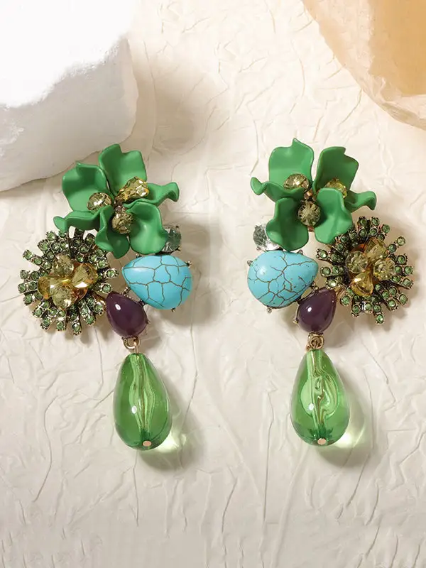 Angular Vintage-Inspired Drop Earrings
