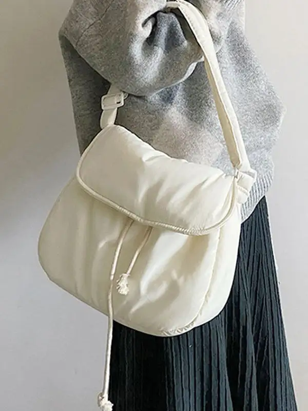 Simple Casual Solid Soft Bag Accessories