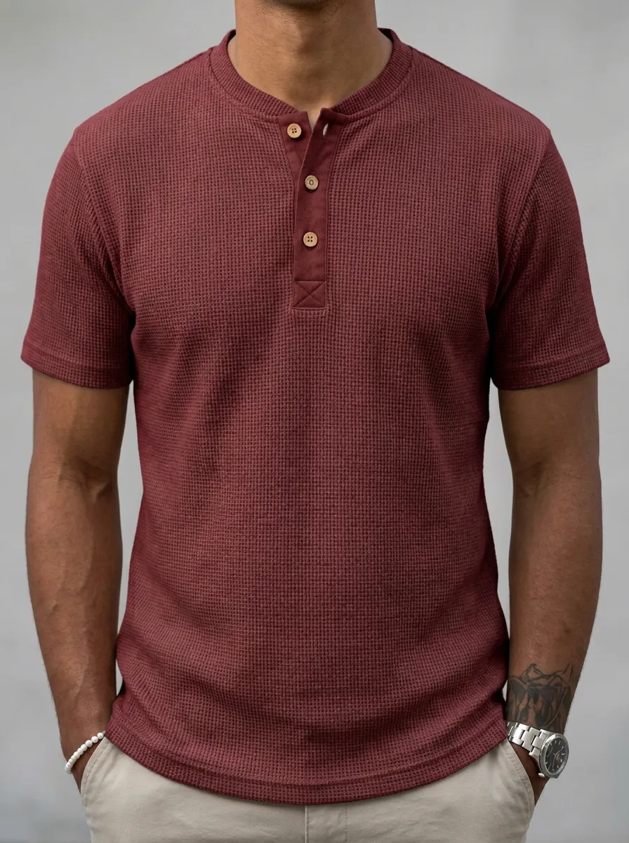 Modern Utility Men's Short-Sleeve Henley Shirt