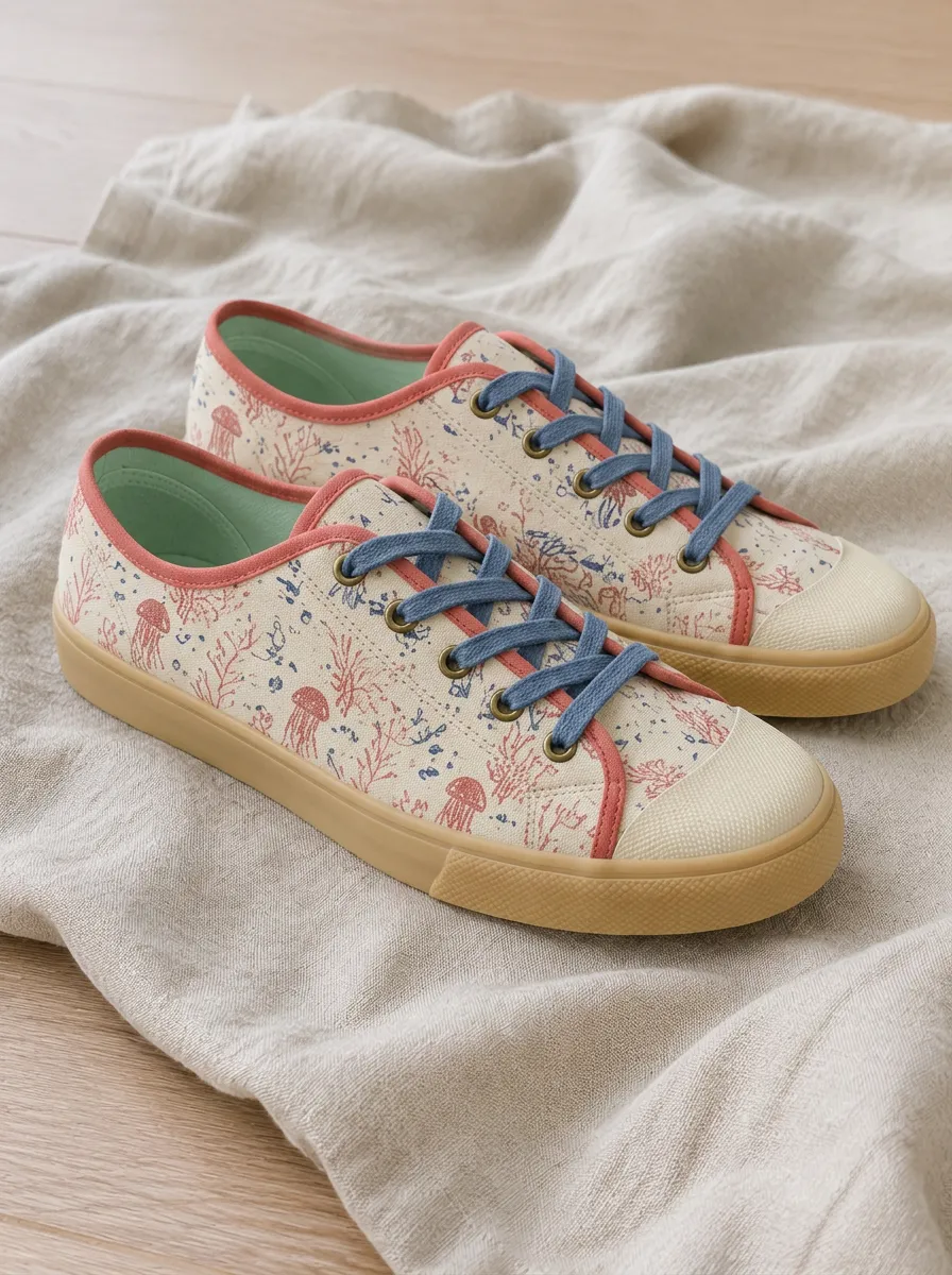 Women's Urban Ocean Lover Jellyfish Patterned Canvas Shoes