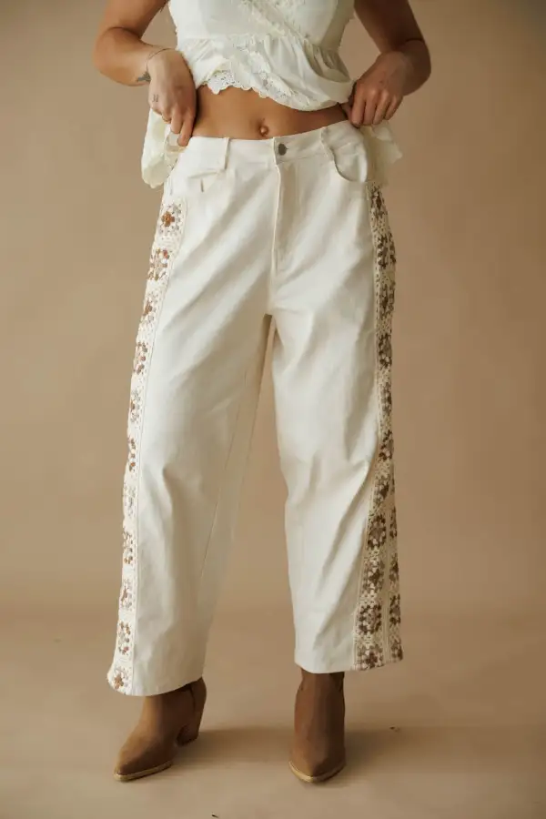 Wide-Leg Crochet Pants