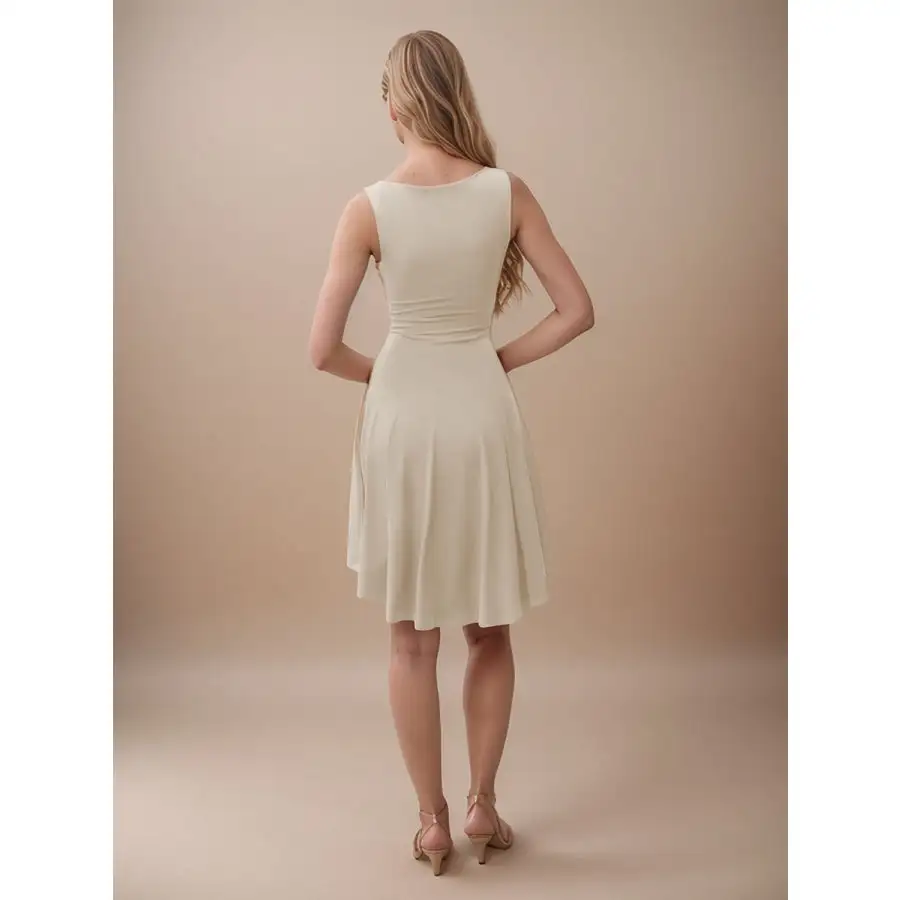 High-Low Round Neck Sleeveless Mini Dress