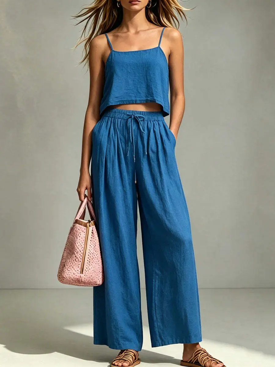 Wide-Leg Sleeveless Women's Matching Set