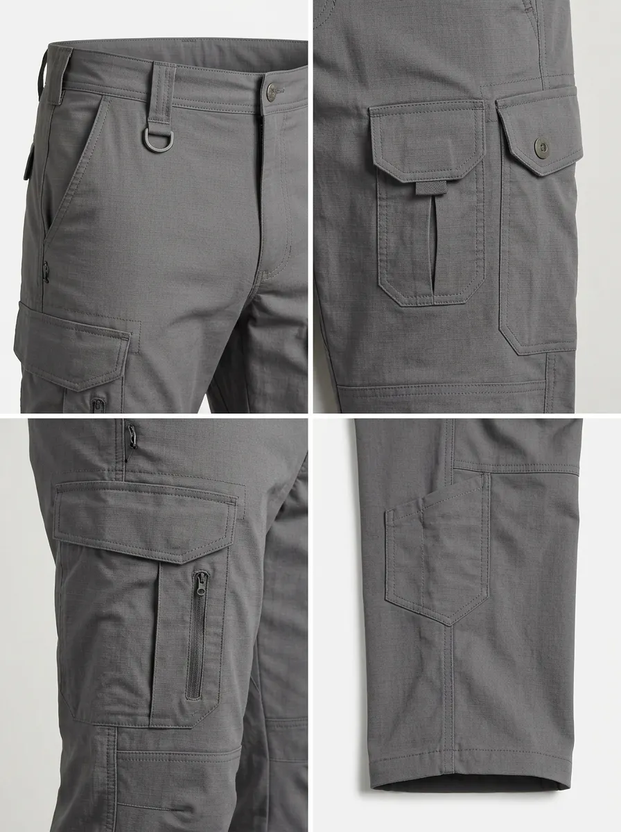 Men's Tactical Outdoor Multi-Pocket Grey Cargo Pants
