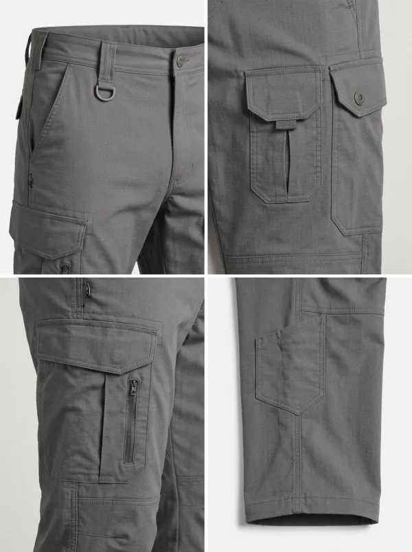 Men's Tactical Outdoor Multi-Pocket Grey Cargo Pants