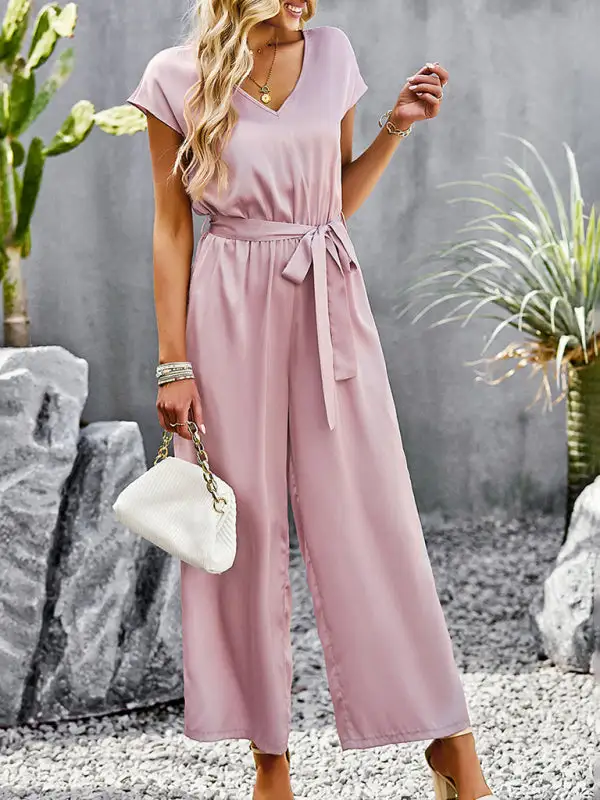 Elegant Clean V Neck Everyday Jumpsuit