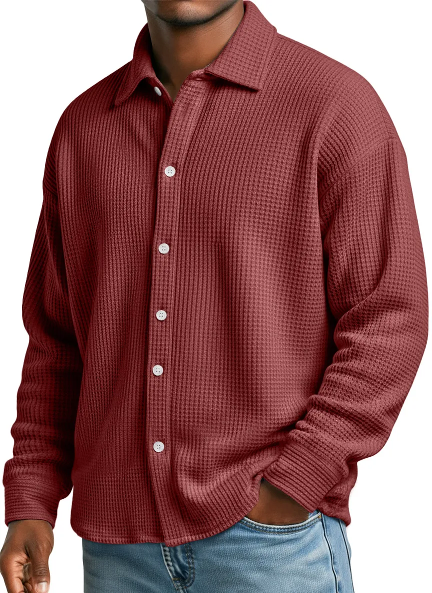 Textured Knit Long Sleeve Shirt