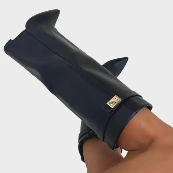 Leather Chunky Sole Tall Boots