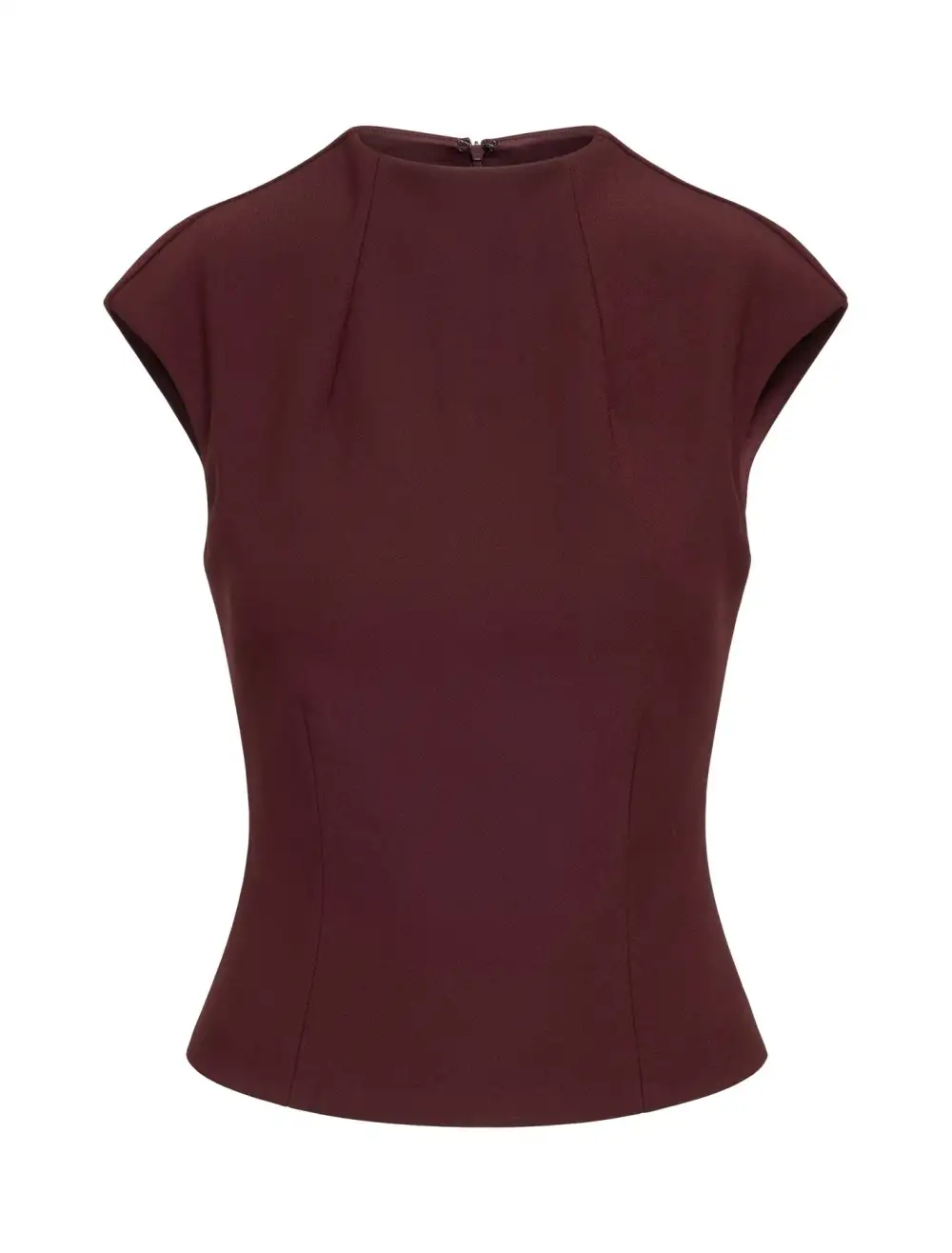 Burgundy Extended Shoulder Sleeveless Top