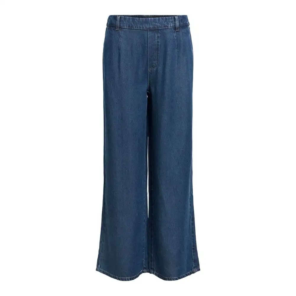 Wide-Leg Relaxed Denim-Look Women's Trousers