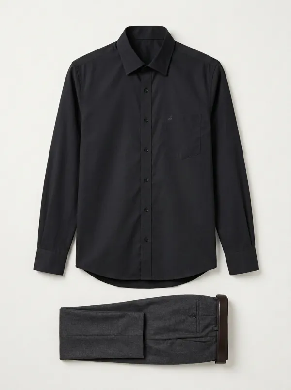 Men's Non-Iron Cotton Light Blue Button-Down Shirt