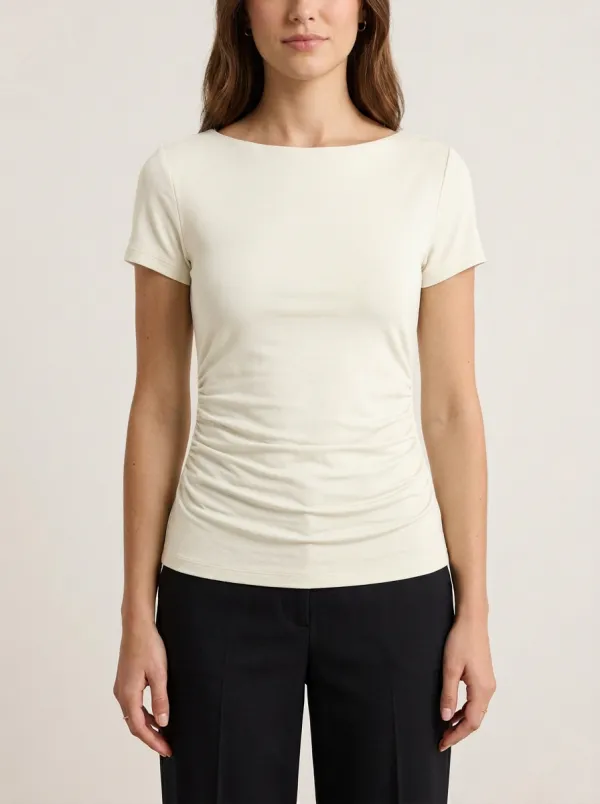 Side-Ruched Ruched Fitted Top