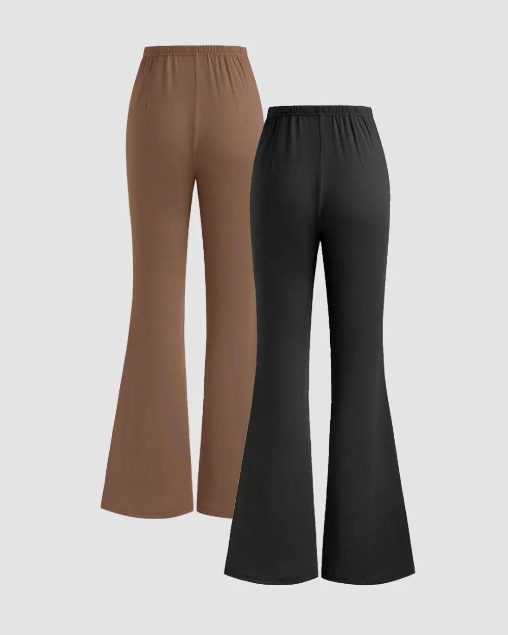 Two Pack High Waist Flared Trousers