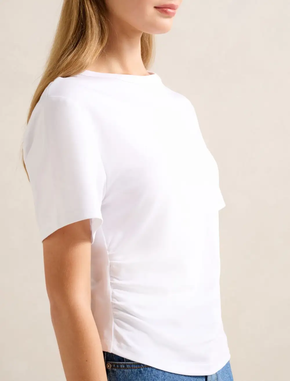 White Boxy Fit Short Sleeve Crew Neck T-Shirt