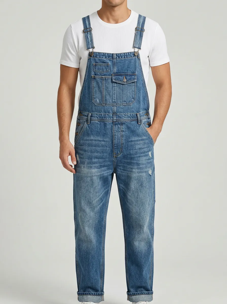 Men's Street Dungaree Denim Bib Overalls