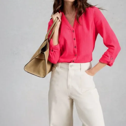Organic-Cotton Cotton Double-Cloth Women's Shirt