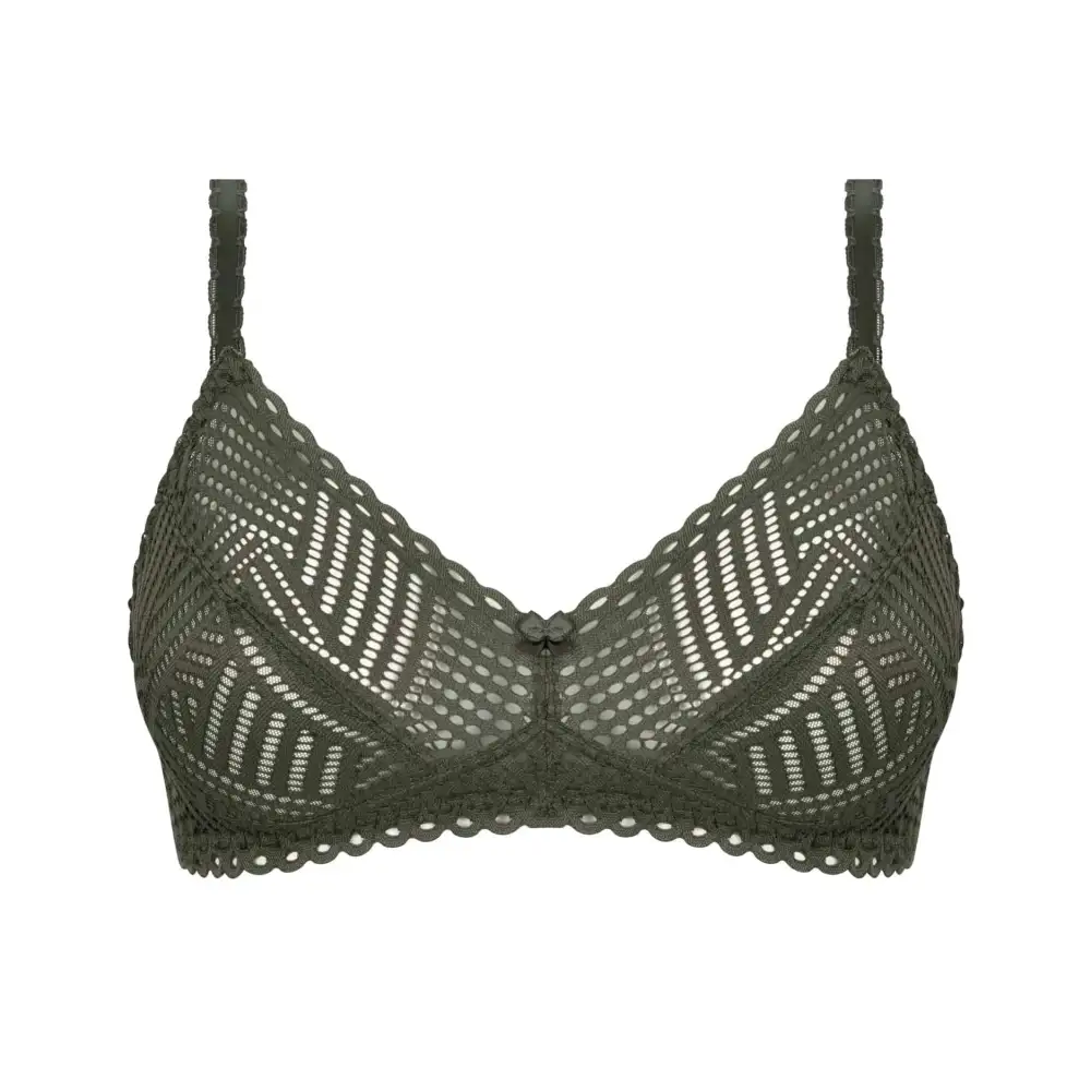 Women's Wireless Lace Geometric Bra