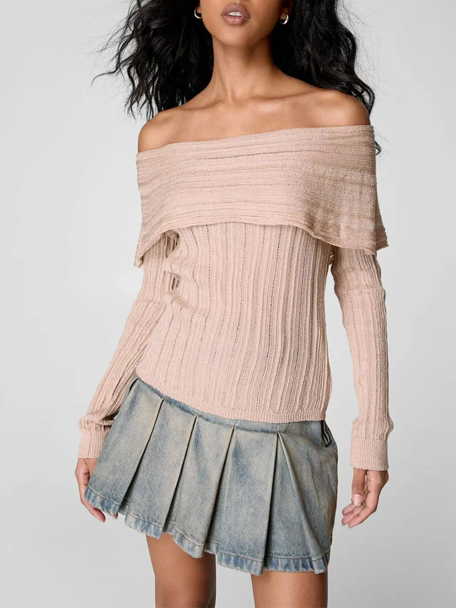 Women's Off-the-Shoulder Knit Top