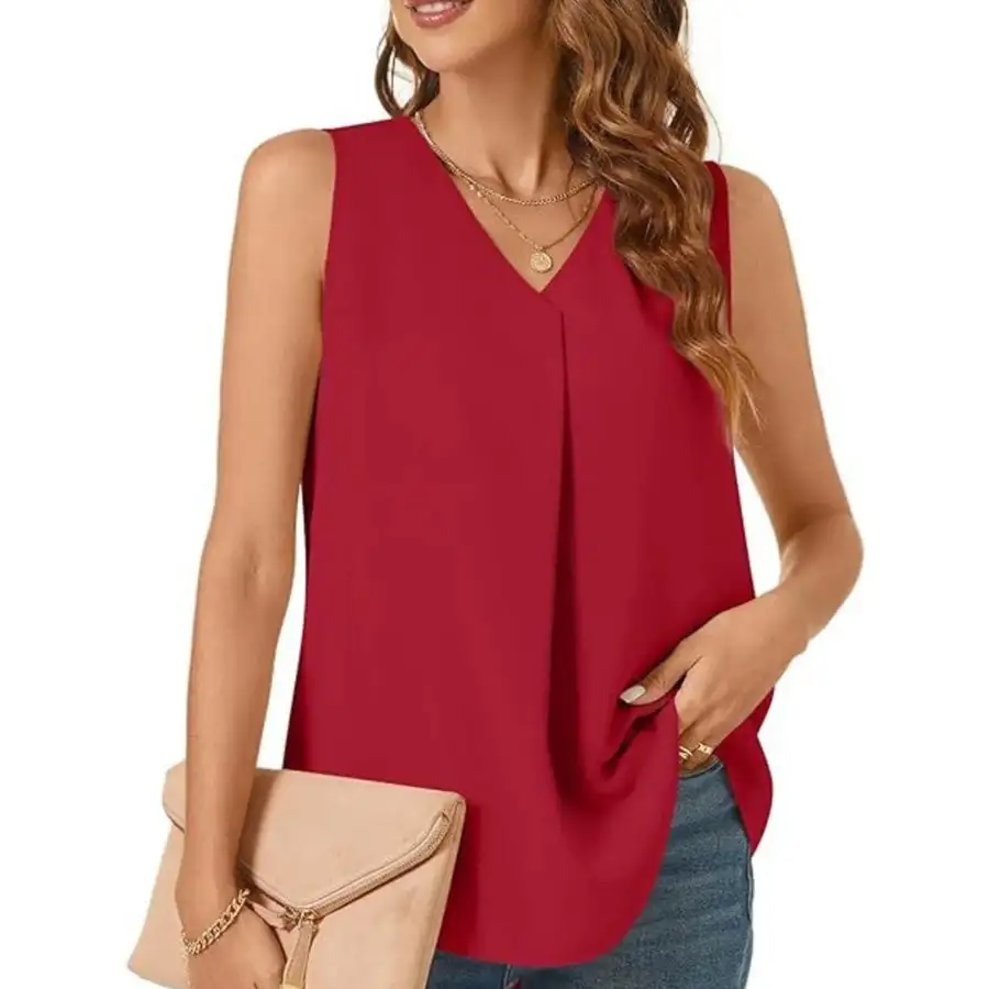 Full Size V Neck Sleeveless Tank Top