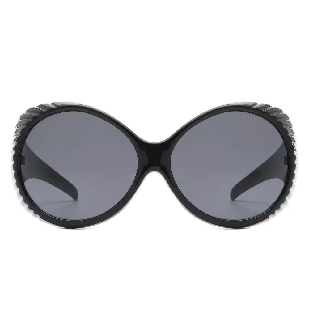 Round Wraparound Frame Sunglasses