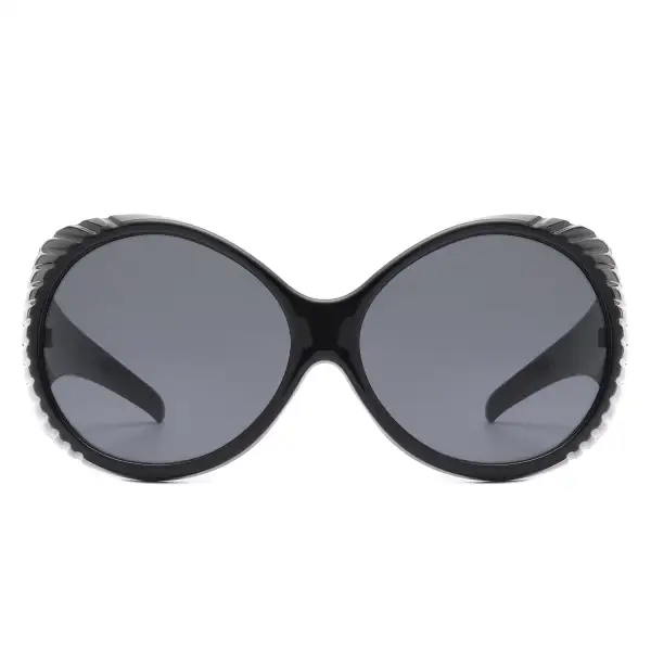 Round Wraparound Frame Sunglasses