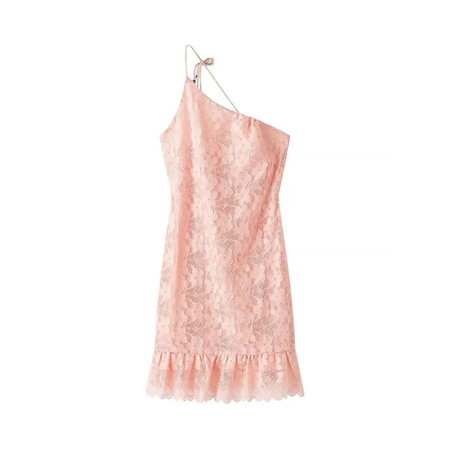 Lace One Shoulder Mini Dress