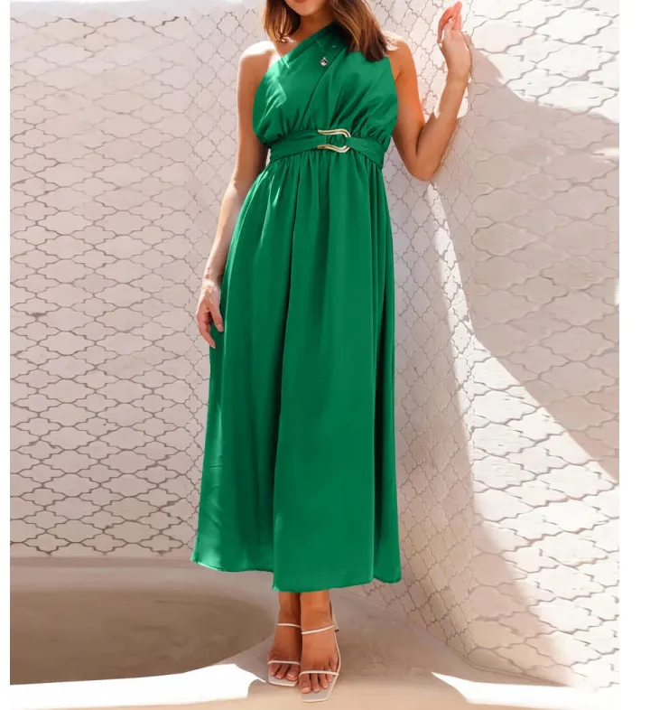 Single Single Shoulder Midi Dress