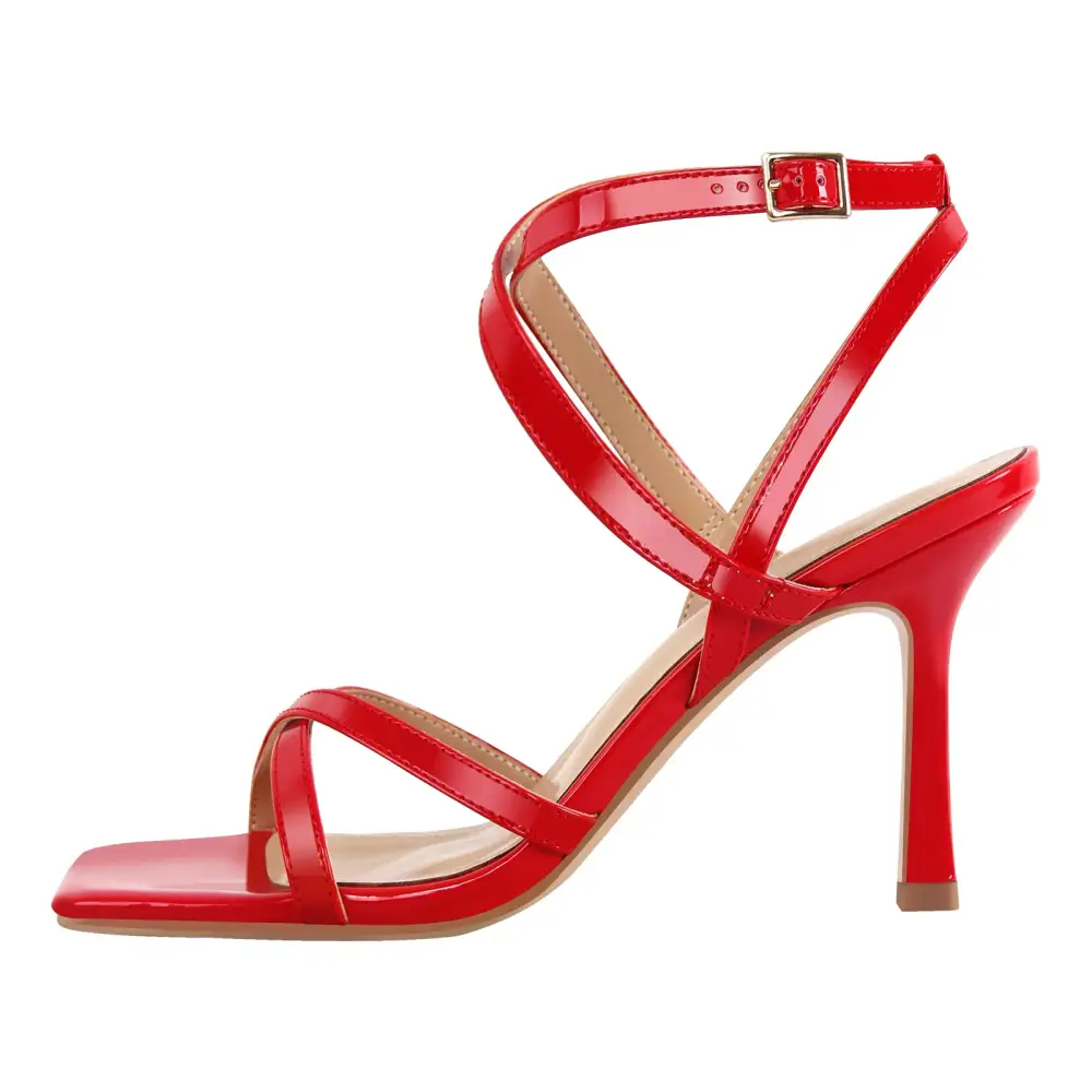 Square Toe Crisscross Ankle Strap Sandals