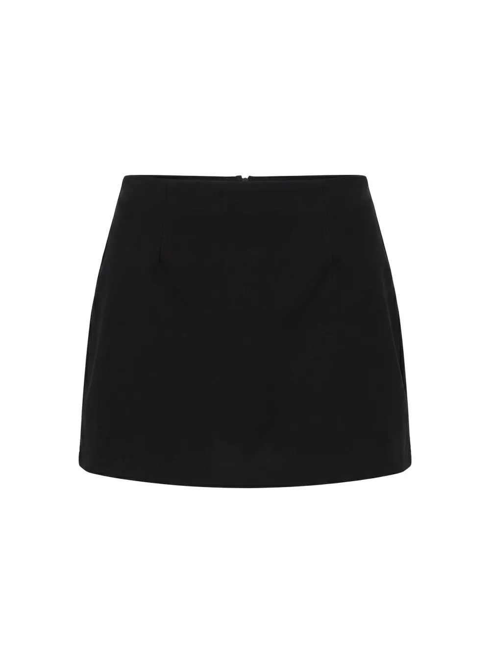 Petite Black Low-Rise Split Skort