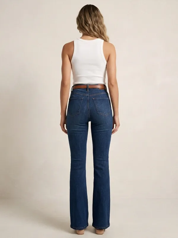 Relaxed High-Waist Stretch Women's High-Waist Stretch Flare Jeans