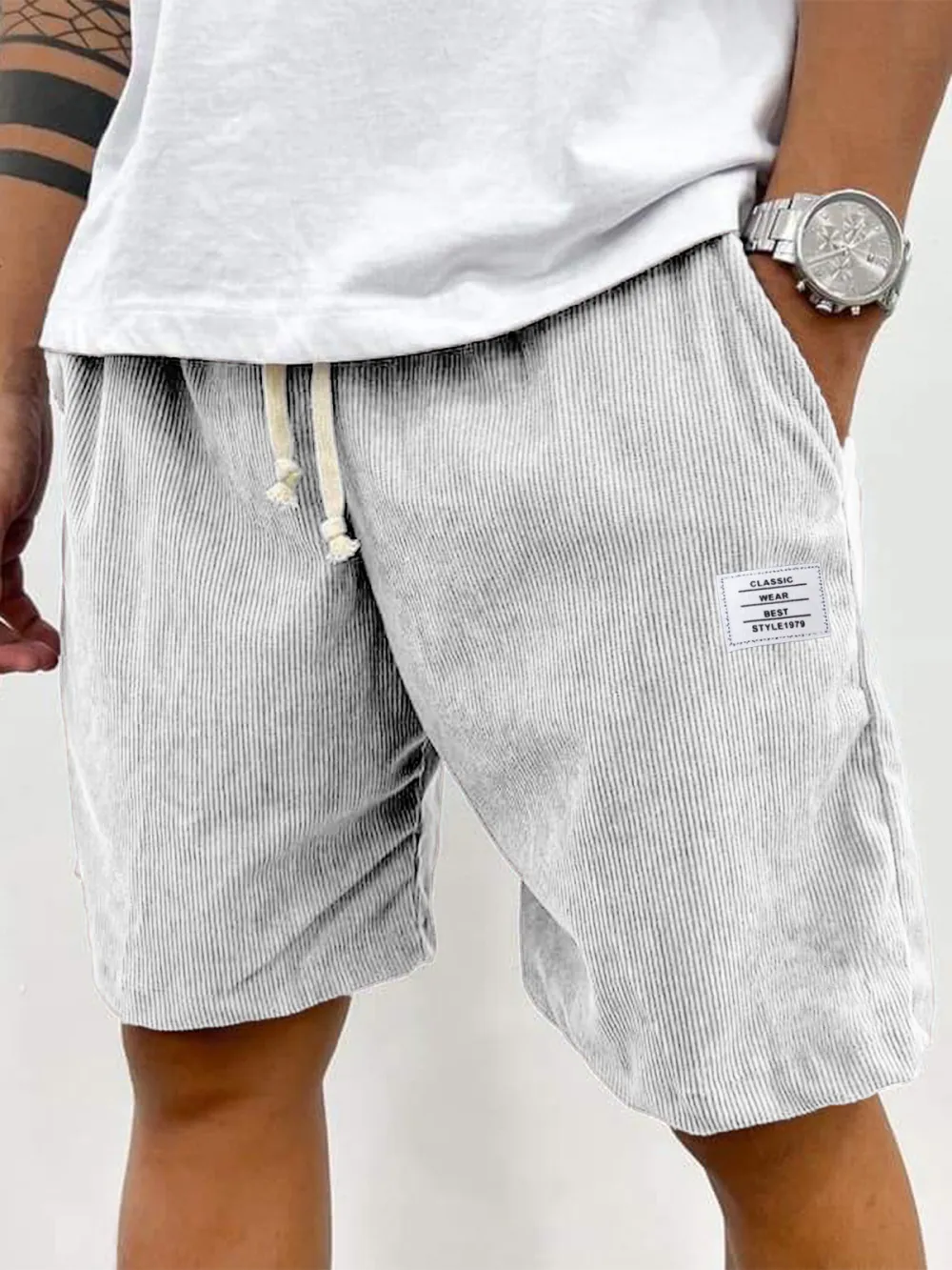 Utility Corduroy Seamed Detail Shorts