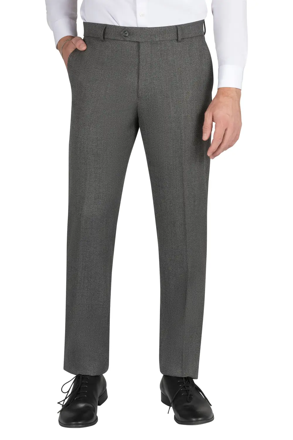 Refined Flat Front Regular Rise Traditional Fit Trousers