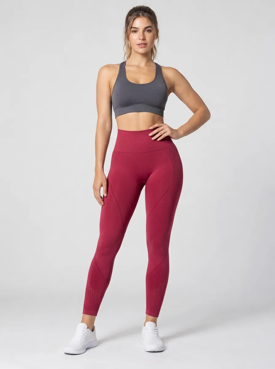 Women's Textured Honeycomb Workout Seamless Fitness Leggings