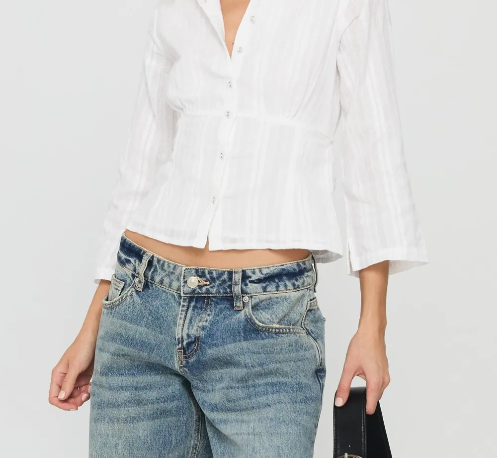 White Button-Up Collared Shirt